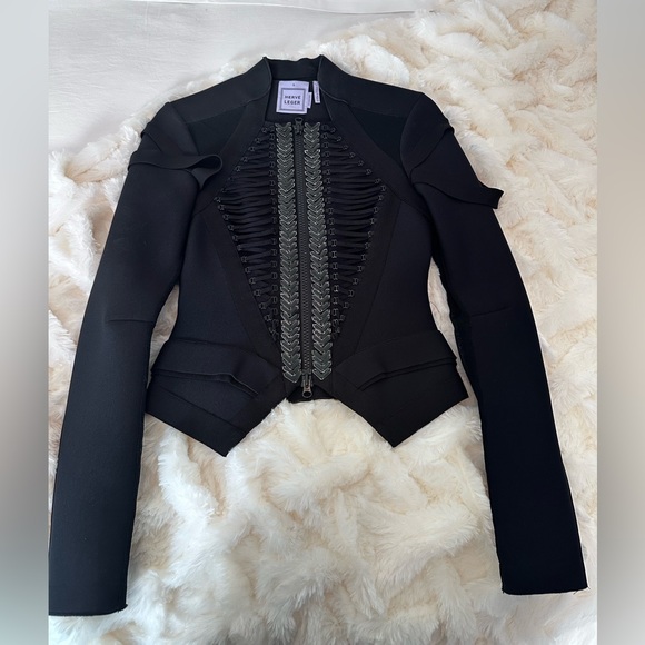 Authentic Herve Leger Black Structured Blazer- Runway Collection - Picture 4 of 11